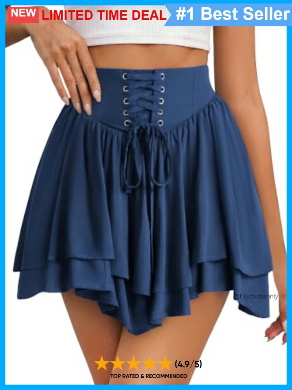 Renaissance Pirate Lace-Up Mini Skirt with Ruffled Hem